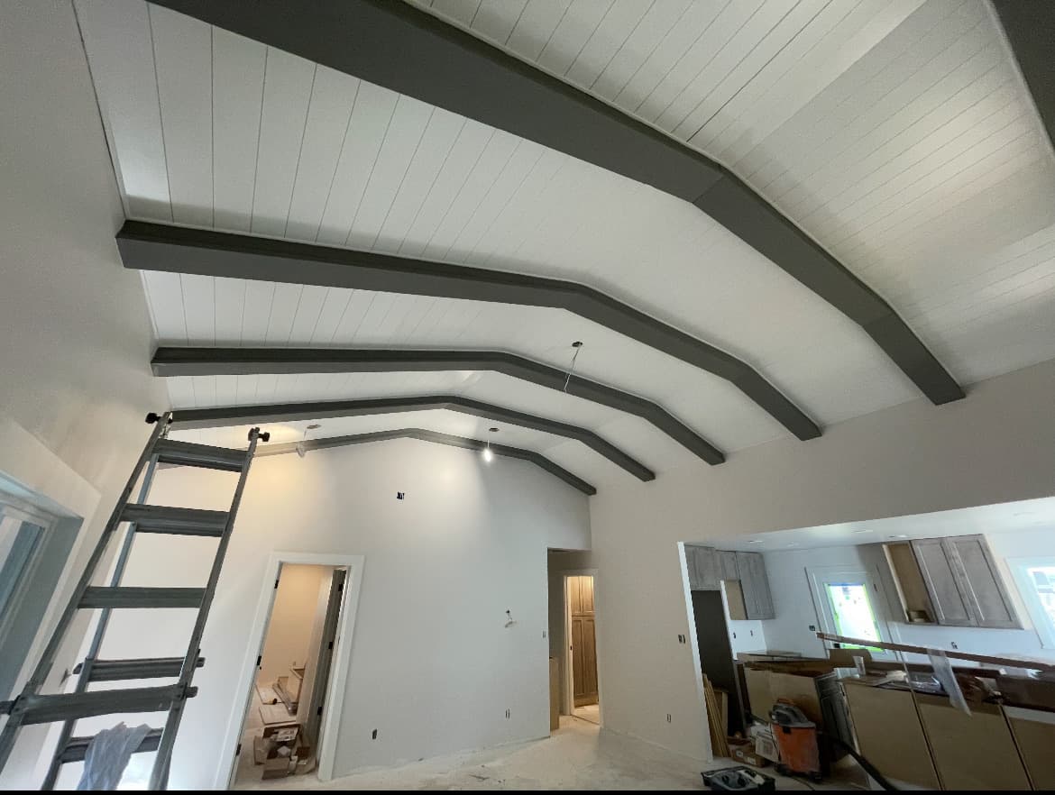 Vaulted Ceiling with Exposed Beams